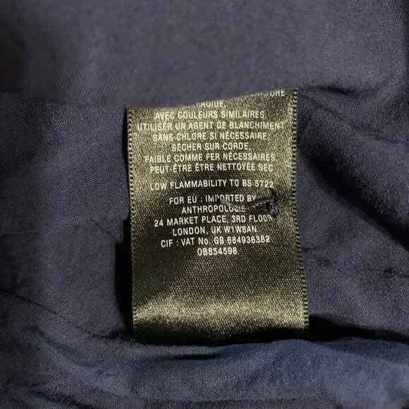 Maeve Anthropologie Winchester Shirt Dress Blue Corduroy Tie Front Women's 8 - Picture 10 of 11